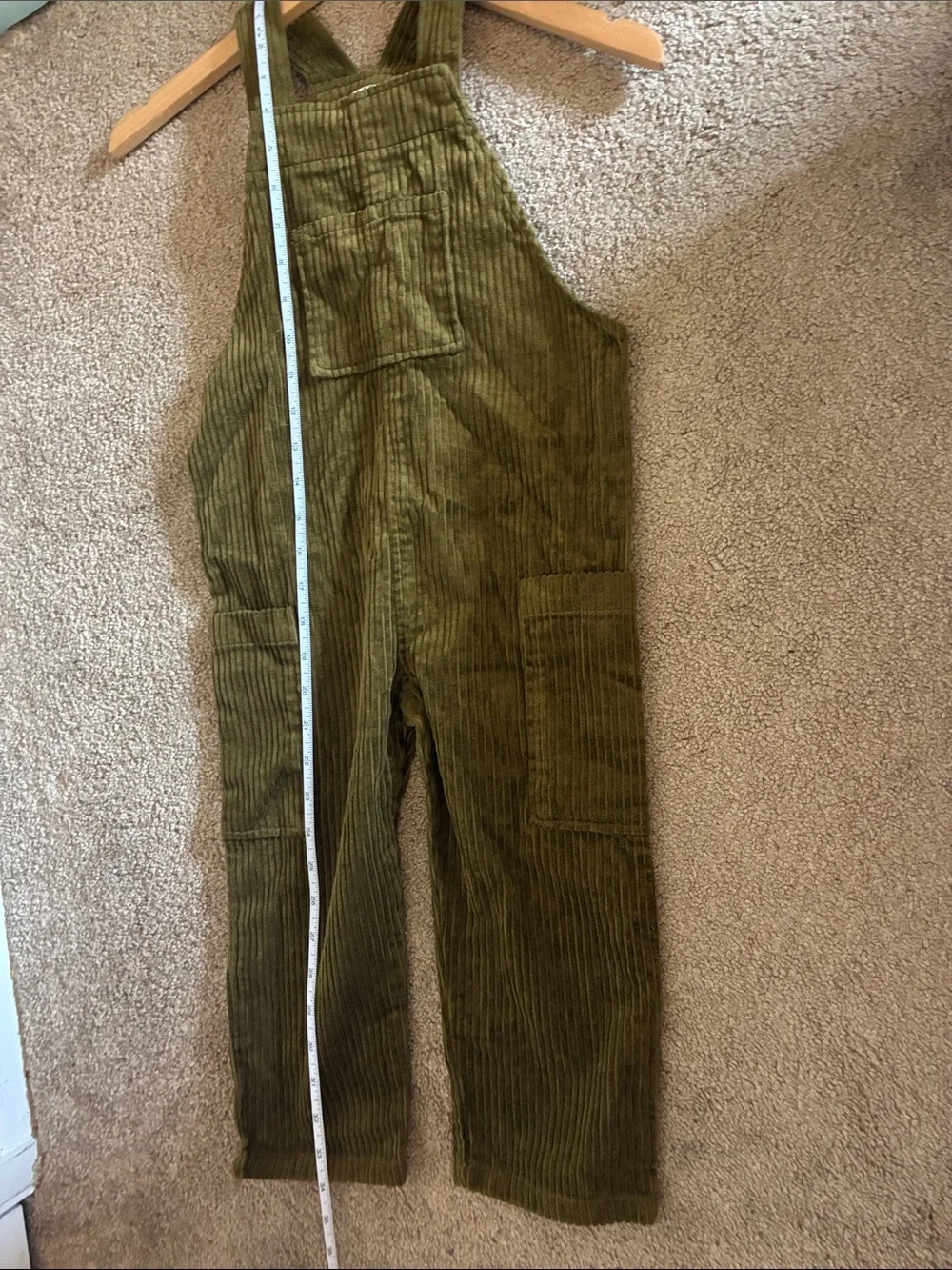 Rylee + Cru Olive Corduroy Kids Overalls 4-5 years